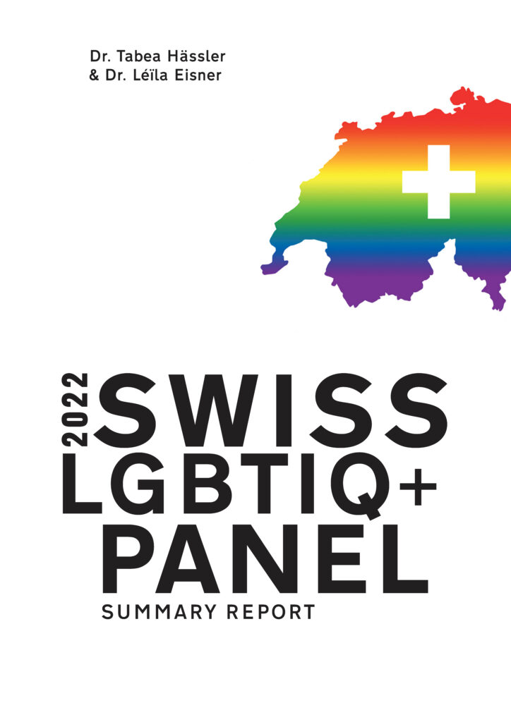 Cover of the Swiss LGBTIQ+ Panel Report 2022. Edited by Dr. Léïla Eisner and Dr. Tabea Hässler.